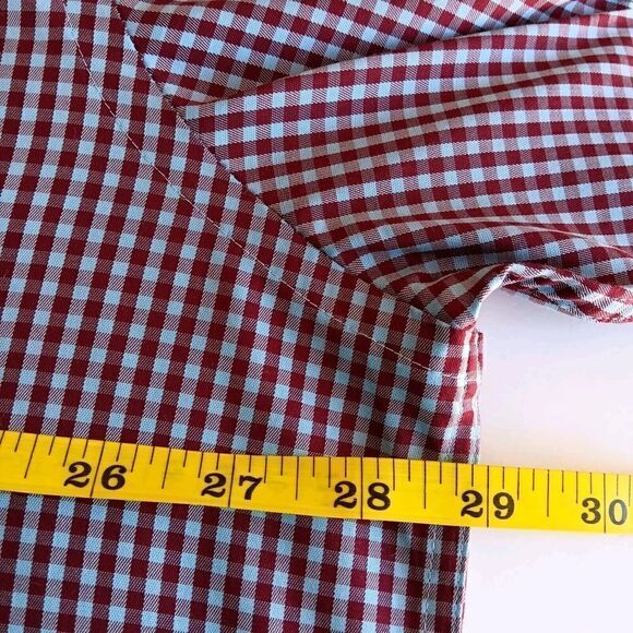 Peter Millar Men's Burgundy/Blue Checked Shirt Size XXL Long Sleeve Button Up - Picture 6 of 6